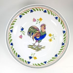 Williams Sonoma Large Hand Painted 13" Rooster Serving‎ Bowl Made In Portugal